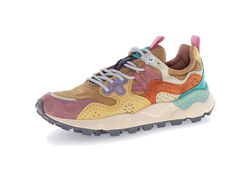YAMANO 3 WOMAN Sneakers in suede e tessuto tecnico - Beige-Rosa-Arancione
